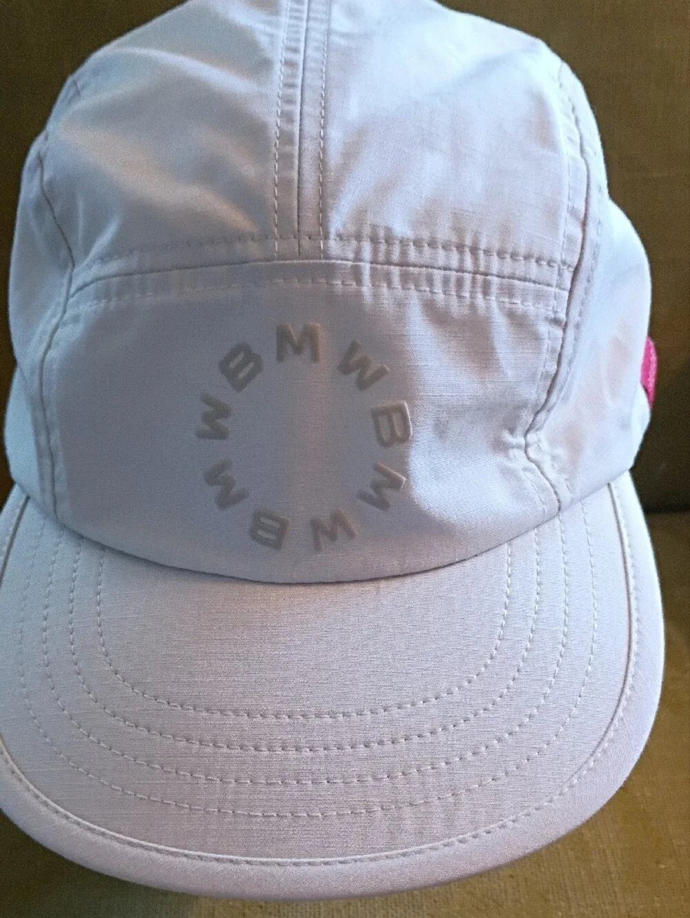 BMW Five-Panel ARC Cap with Subtle Logo Cream Minimalist Freude NWT